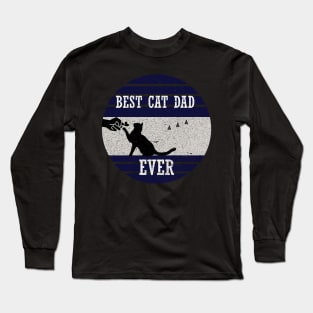 best cat dad ever vintage retro style Long Sleeve T-Shirt